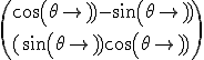 \(cos(\theta)-sin(\theta)\\(sin(\theta)cos(\theta)\)